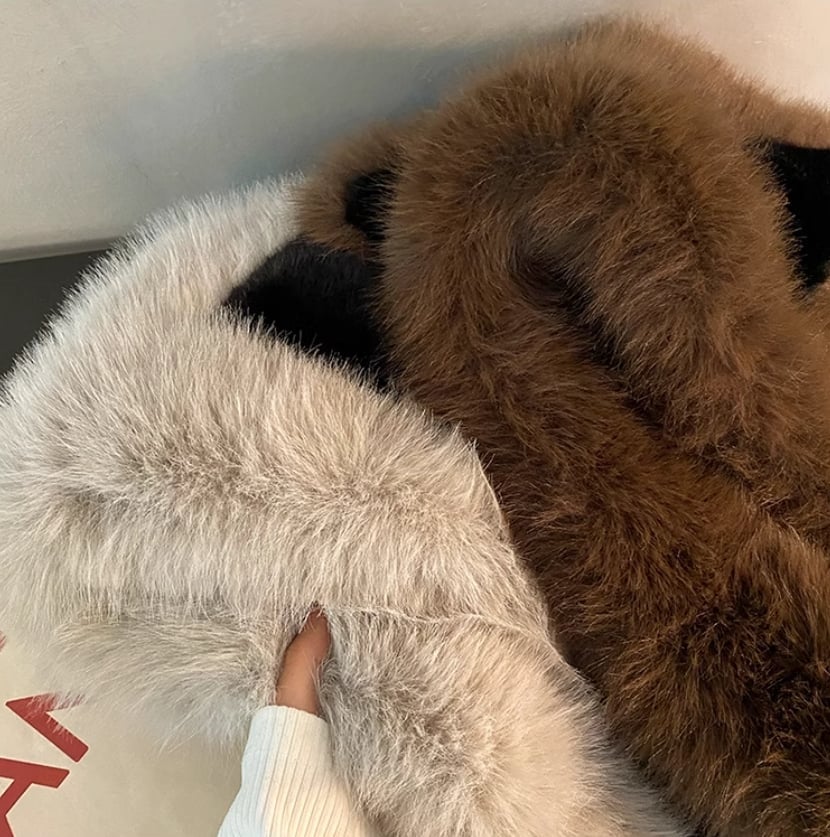 Thickened Anti Cold Plush Fox Ear Hat Scarf