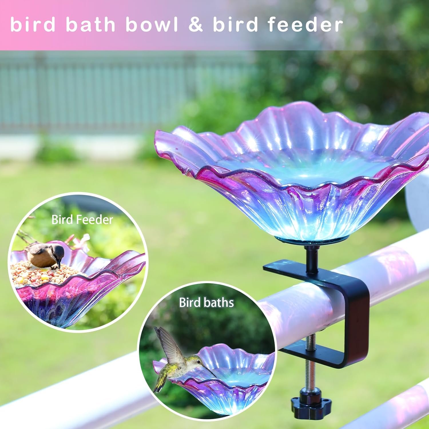 New Outdoor Garden Bird Bath Bowls & Bird Feeders