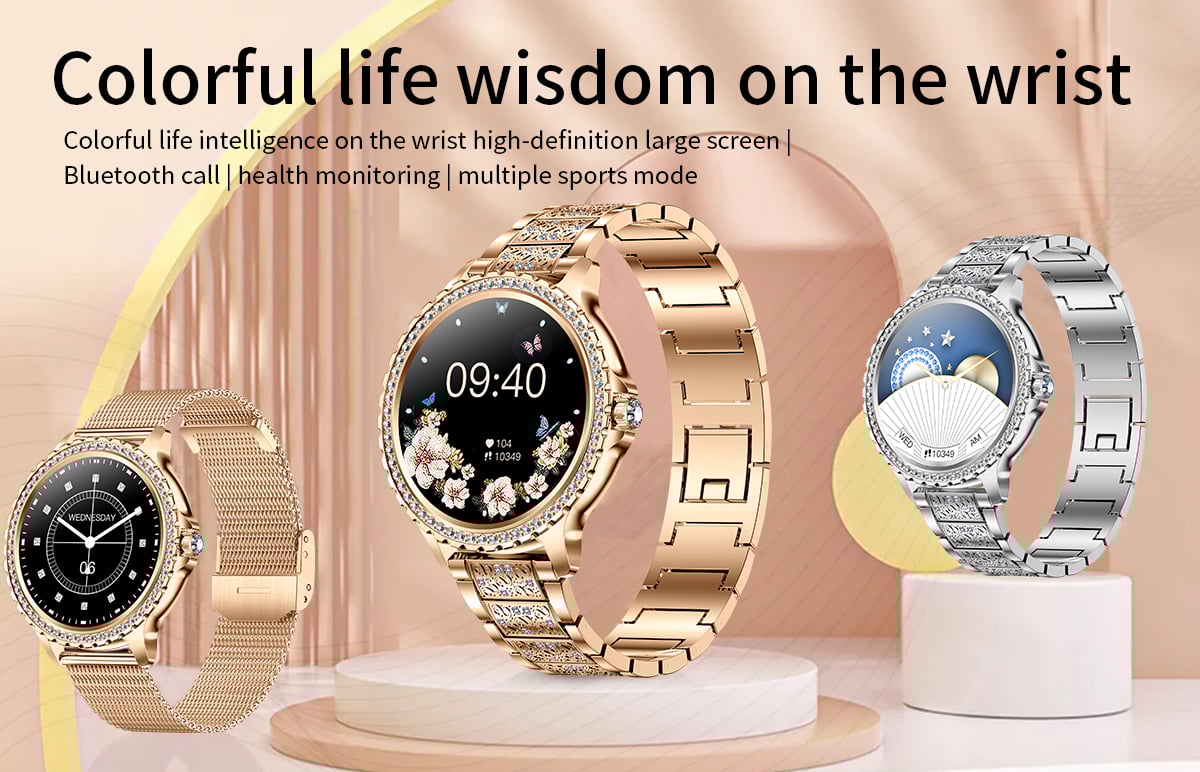 Women Smart Watch Heart rate Blood Oxygen Sleep Monitoring Diamond Bracelet Bluetooth Call Smartwatch