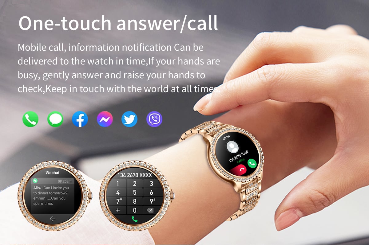 Women Smart Watch Heart rate Blood Oxygen Sleep Monitoring Diamond Bracelet Bluetooth Call Smartwatch