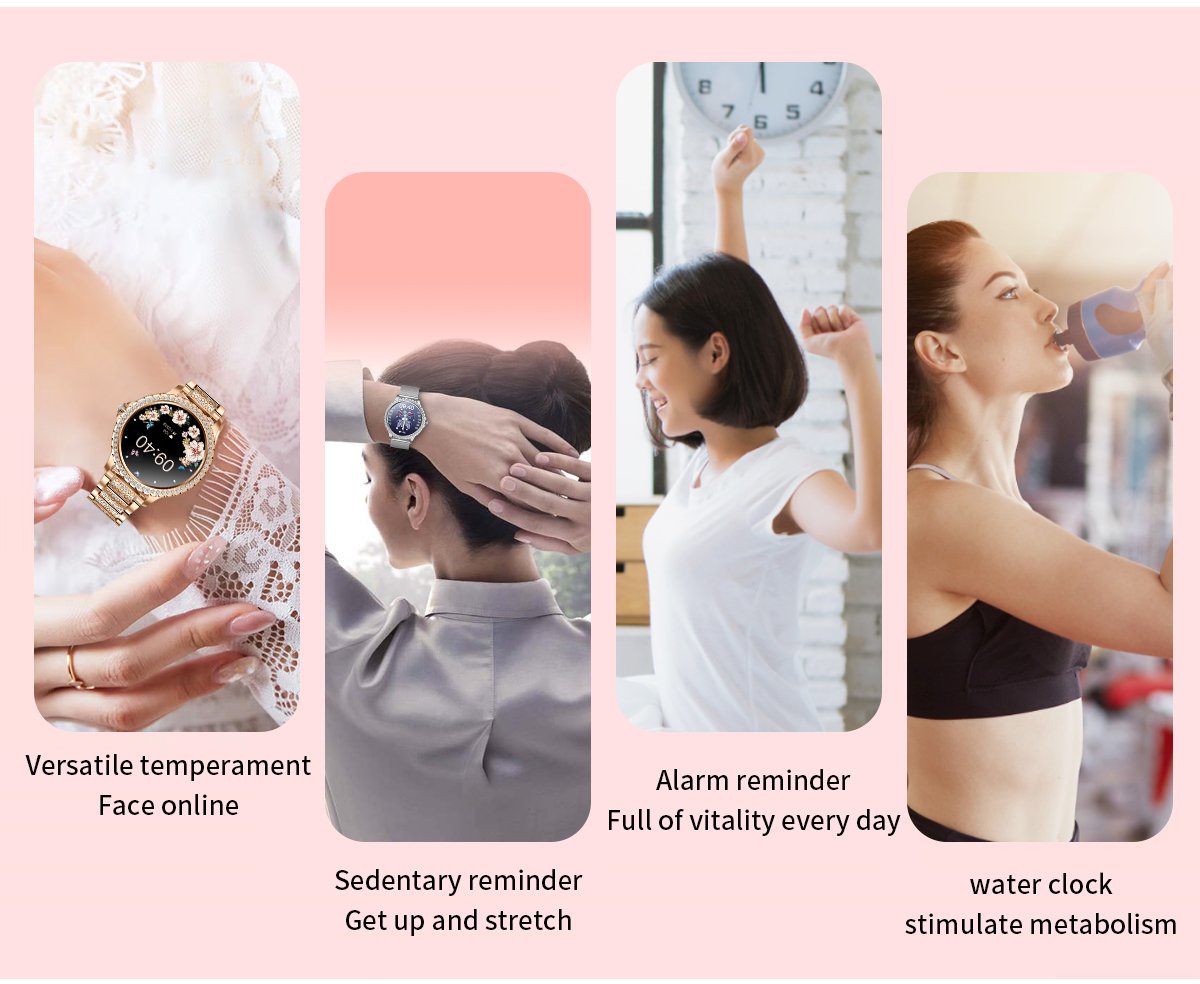 Women Smart Watch Heart rate Blood Oxygen Sleep Monitoring Diamond Bracelet Bluetooth Call Smartwatch