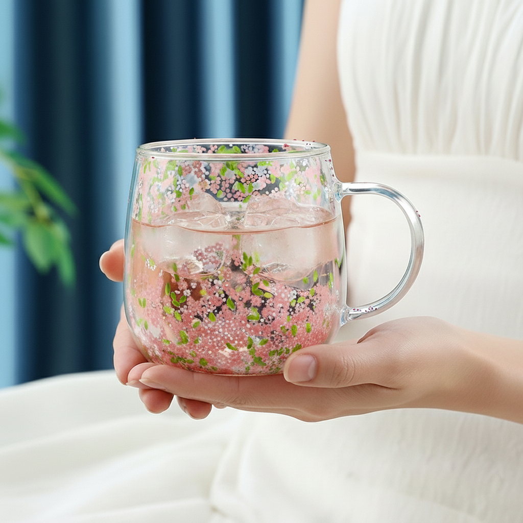 Glitter Floral Double
