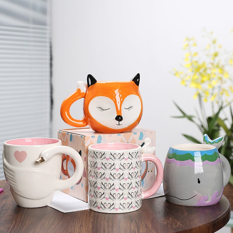 Animal Shaped Ceramic Cup with Handle