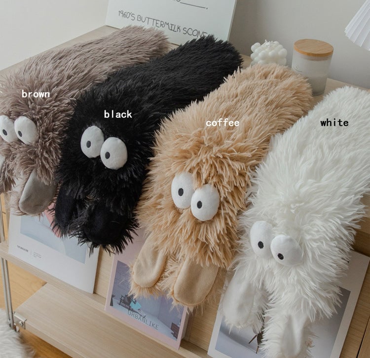Big Eye Plush Slipper Socks - Cozy & Non-Slip Floor Socks