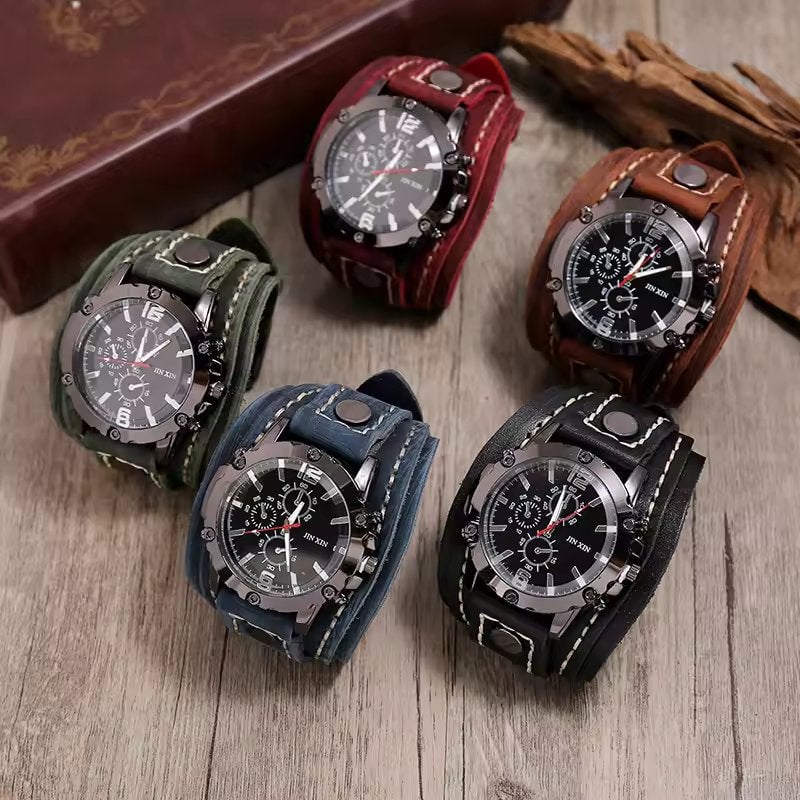 Classic Leather Strap Watch -Stainless Steel Case, Luminous Hands, Water Resistant Classic Leather Strap Watch -Stainless Steel Case, Luminous Hands, Water Resistant