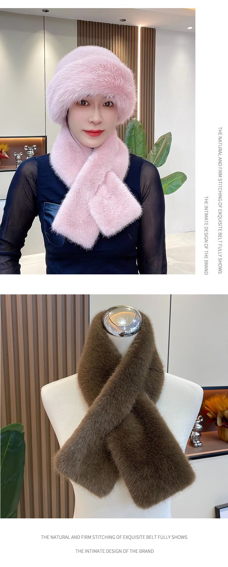 Winter Plush Thickened Scarf and Hat Warm Set