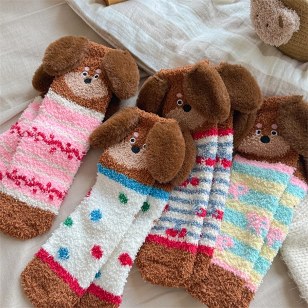 6 Pair Cute Dachshund Fleece Socks – Mid-Calf Cozy Floor Socks for Winter 6 Pair Cute Dachshund Fleece Socks – Mid-Calf Cozy Floor Socks for Winter
